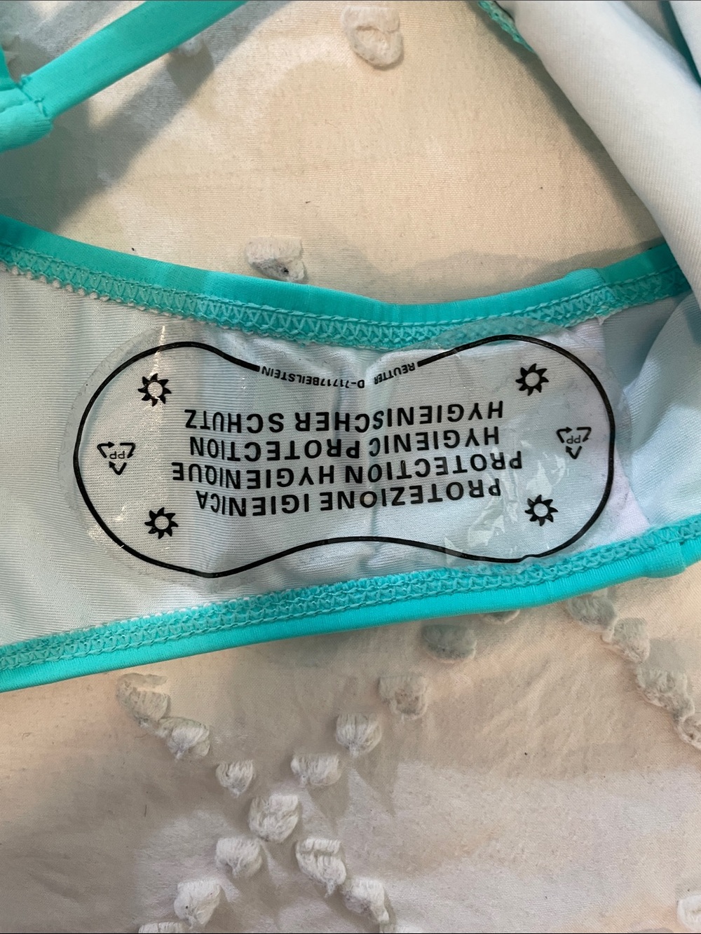 Women's Teal Strappy Bikini Turquoise Push Up V Neck Sets Criss Cross new - Picture 5 of 11